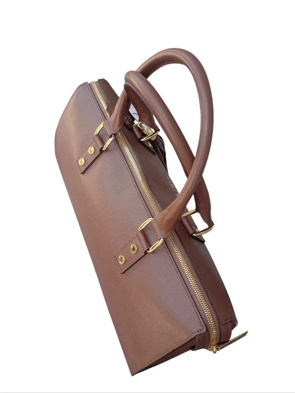 Kelly-Tooke Soho Leather Barrel Tassel Satchel Bag, NWT